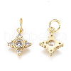 Brass Micro Pave Cubic Zirconia Charms KK-D159-13G-1