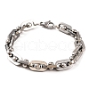 Tarnish Resistant 201 Stainless Steel Oval Link Chain Bracelets BJEW-B078-76P-1