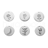 12Pcs 6 Style 304 Stainless Steel Plant Charms STAS-CJ0001-140-1