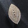 Horse Eye Brass Crystal Rhinestone Finger Rings FS-WG798CF-01-2