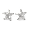 304 Stainless Steel Starfish Stud Earrings EJEW-D281-30S-1