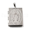 316 Stainless Steel Locket Pendants STAS-C123-03B-P-1