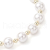 Shell Pearl Round Beads Stretch Bracelets for Women BJEW-JB11998-02-4