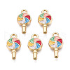 Golden Plated Alloy Enamel Pendants X-ENAM-T009-99-RS-3
