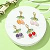 Cherry Natural Gemstone Pendant Decorations HJEW-TA00098-2