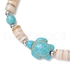 2Pcs Starfish & Turtle Natural Freshwater Shell Beads Braided Bead Bracelets BJEW-JB11919-01-4