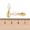 Natural Cultured Freshwater Pearl & Brass Pendants KK-U062-05G-3