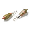 Natural Unakite Pendants G-P445-E07-2