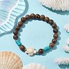 Beach Tortoise Synthetic Turquoise Bracelets BJEW-JB10303-01-2
