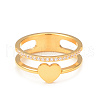 Crystal Rhinestone Heart Finger Ring RJEW-I096-17G-2