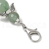 Angel Natural Green Aventurine Beads & Alloy Tree Pendant Decorations HJEW-JM03075-4