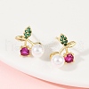 Cherry Brass Micro Pave Cubic Zirconia Stud Earrings EJEW-Z115-10G-3