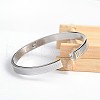 Carve Rhombus 304 Stainless Steel Bangles BJEW-H0003-24A-3