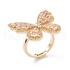Brass Micro Pave Cubic Zirconia Adjustable Rings RJEW-A002-04G-4