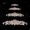 Rubber Wood Carved Onlay Applique AJEW-L080-06B-1