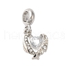Rack Plating Alloy Crystal Rhinestone European Dangle Charms PALLOY-S189-36P-1