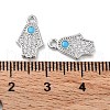 Brass Micro Pave Clear Cubic Zirconia Charms KK-F871-47P-3