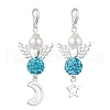 Angel Pave Disco Ball Pendant Decorations HJEW-JM03066-02-1
