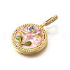Brass Micro Pave Cubic Zirconia & Enamel Pendants KK-R222-11G-01-2