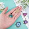 ARRICRAFT Electroplate Natural Druzy Agate Links Connectors G-AR0003-93G-3