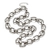 304 Stainless Steel Twisted Oval Link Chain Necklaces NJEW-R023-13P-4