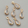 Brass with Clear Cubic Zirconia Charms ZIRC-C007-01KCG-1