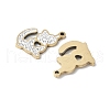 201 Stainless Steel Rhinestone Pendants STAS-V005-05G-01-2