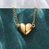 304 Stainless Steel Heart Pendant Necklaces for Women NJEW-Z065-06G-3