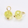 Electroplated Glass Charms GLAA-P038-05G-3
