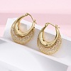 Brass Clear Cubic Zirconia Hoop Earrings EJEW-R025-36G-5