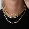 304 Stainless Steel Textured Oval Link Chain Necklaces for Women FS-WG18547-01-2