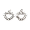 Brass Micro Pave Clear Cubic Zirconia Pendants KK-E068-VB189-1