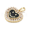 Rack Plating Brass Micro Pave Clear Cubic Zirconia Pendants KK-A224-15G-3