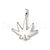 Brass Pave Natural White Shell Pendants KK-S522-20P-1