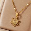 Christmas Snowflake Brass Cubic Zirconia Pendant Necklaces BF5591-1-2