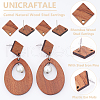 Unicraftale 30Pcs Camel Natural Wood Stud Earrings EJEW-UN0002-33B-5