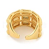 Bullion Clear Cubic Zirconia Open Cuff Ring RJEW-L121-012G-3