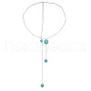 Flat Round & Heart Synthetic Turquoise Pendant Necklaces WG1D5C1-01-5