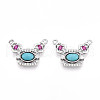 Synthetic Turquoise Rectangle with Flower Pendants KK-N258-15P-1