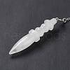 Natural Quartz Crystal Pointed Dowsing Pendulums AJEW-B020-06P-09-4