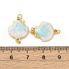 304 Stainless Steel Light Cyan Enamel Shell Shape Connector Charms STAS-U061-06G-3