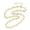 Brass Coffee Bean Chain Necklaces NJEW-A042-11G-2
