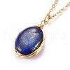 Natural Lapis Lazuli Wire Wrapped Pendant Necklaces NJEW-JN03080-03-1