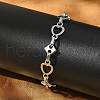 304 Stainless Steel Heart Link Chains Bracelets for Men & Women BJEW-D042-37P-1