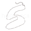 304 Stainless Steel Cuboid Bar Link Chain Necklaces for Women Men NJEW-JN05196-02-4