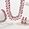 Alloy Rhinestone Link Chain Necklaces & Stud Dangle Earrings & Bracelets Sets FS-WG454B6-01-2