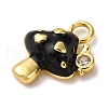Brass Micro Pave Clear Cubic Zirconia Enamel Pendants KK-I276-26G-3