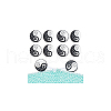  8Pcs Round with Sun and Moon Food Grade Eco-Friendly Silicone Focal Beads  SIL-NB0001-46-7