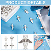 40Pcs 4 Styles Wing Alloy Pendants PALLOY-HY00034-5