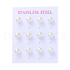 Plastic Imitation Pearl Stud Earrings STAS-D0001-03-P-3